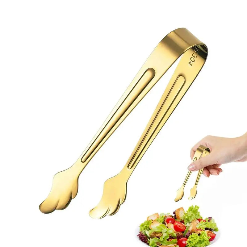 Mini Stainless Steel Food Tongs – Sugar Clamp, Bread & Steak Clip Tweezer for Home Kitchen Cooking & Serving