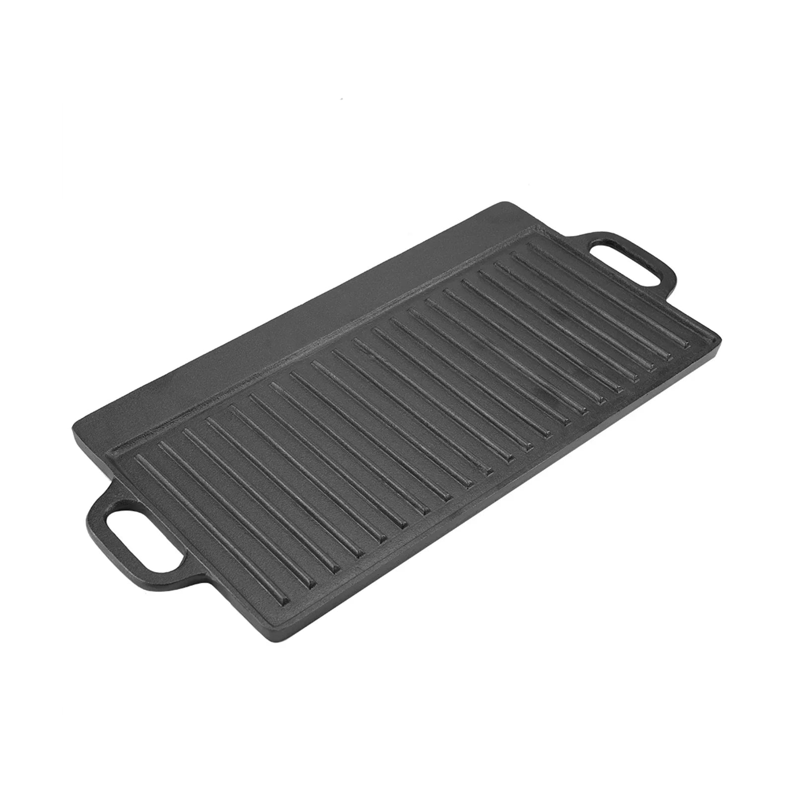 Non-Stick Cast Iron Grill Griddle Pan Ridged and Flat Double Sided Baking Cooking Tray Bakeware Grill Pan Cast Iron Grill Pan