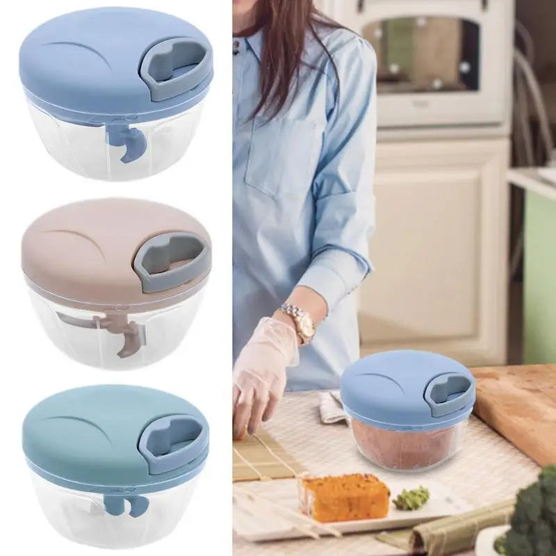 500ML Manual Meat Mincer Garlic Chopper Hand Pull Press Crusher Vegetable Grinder Chili Onion Cutter Kitchen Cooking Tools