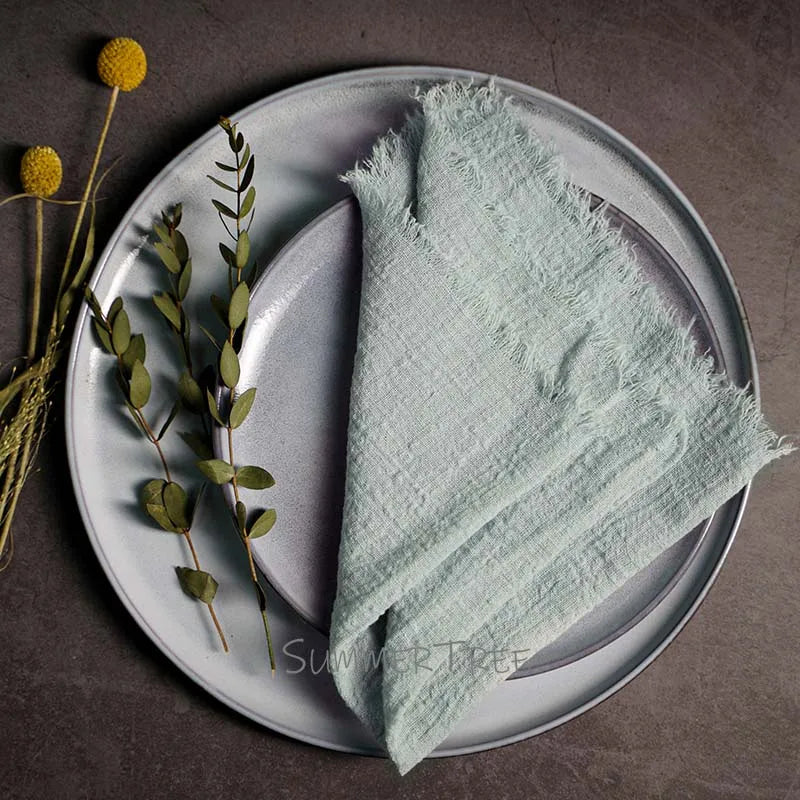 Rustic Cotton Gauze Reusable Napkin – Boho Kitchen & Table Decor - Rust
