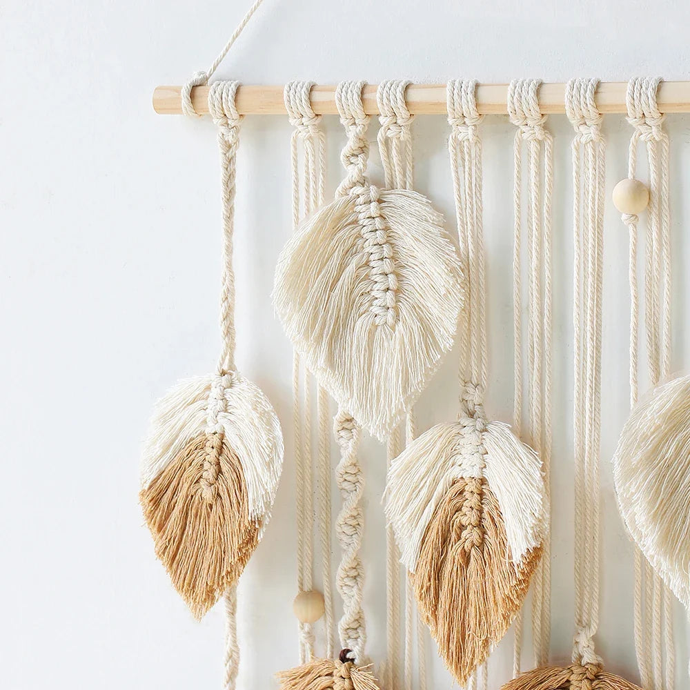 Leaves Hand-Woven Macrame Tapestries