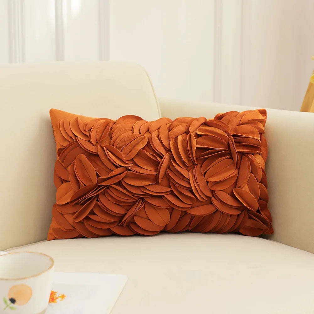French Style Embroidered Patchwork Pillow Cover – Floral Cushion for Sofa, Bed & Living Room Decor