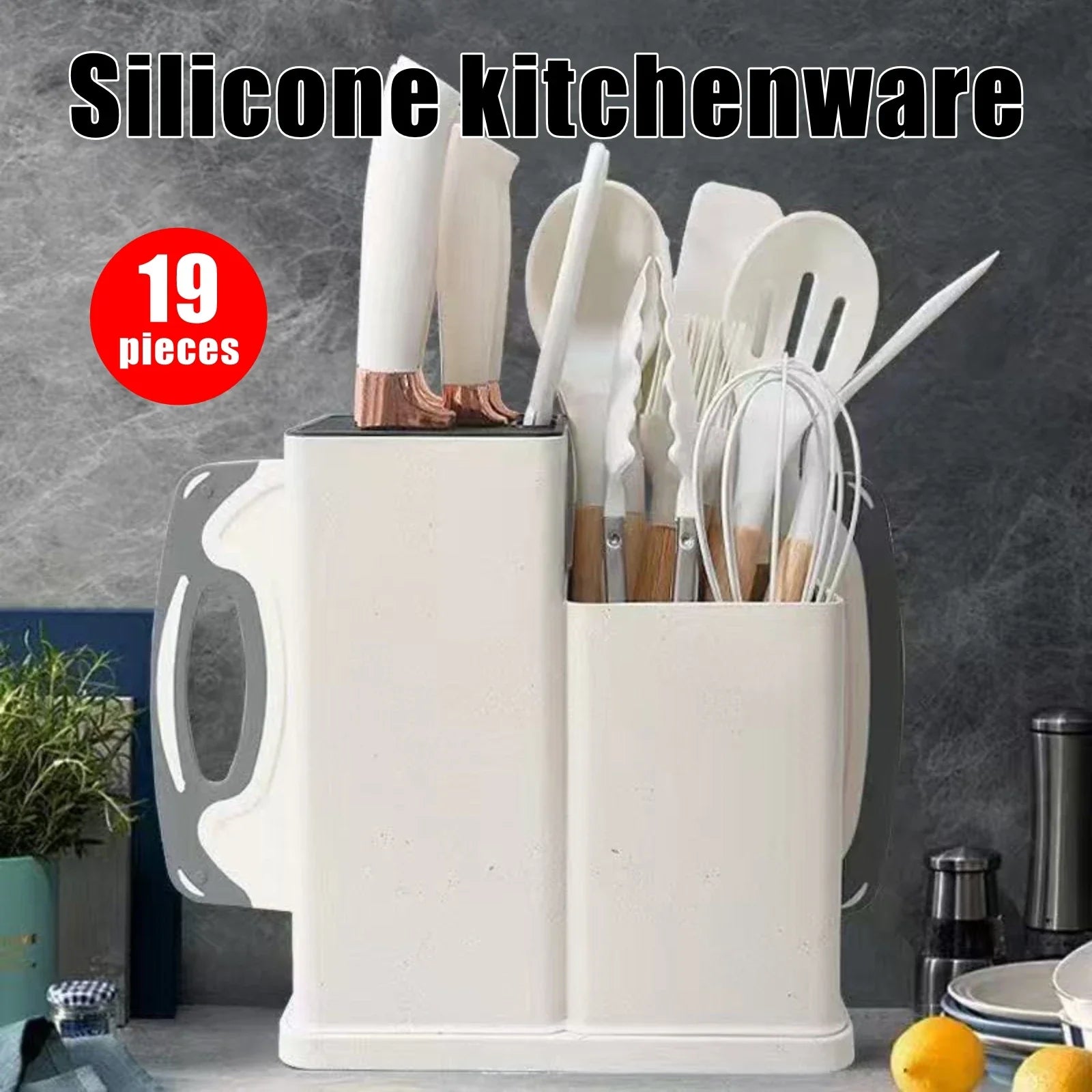 19-Piece Kitchen Knife Set with Knife Holder – Professional High Carbon Stainless Steel Cooking Knives