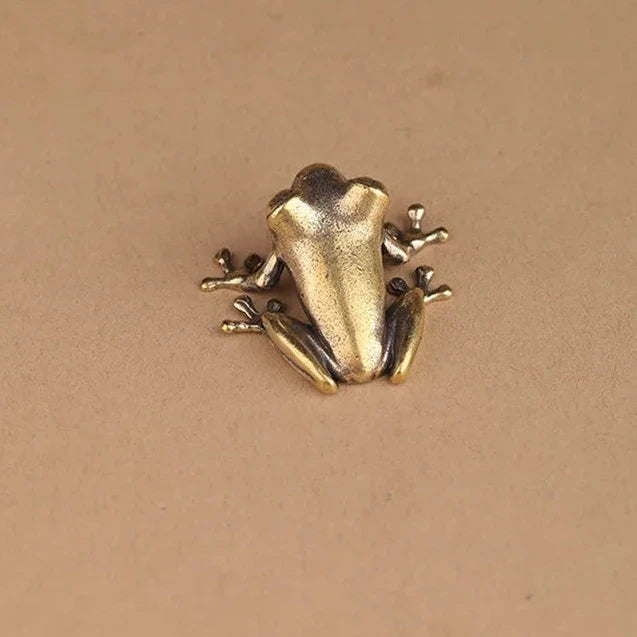 Vintage Brass Frog Mini Figurine