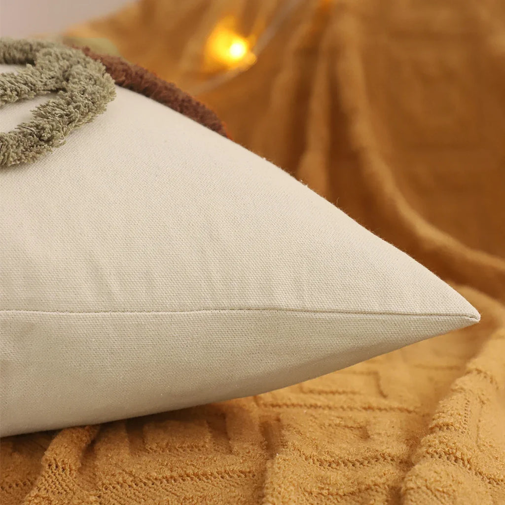 Tufted Autumn Pumpkin Pillow Cover