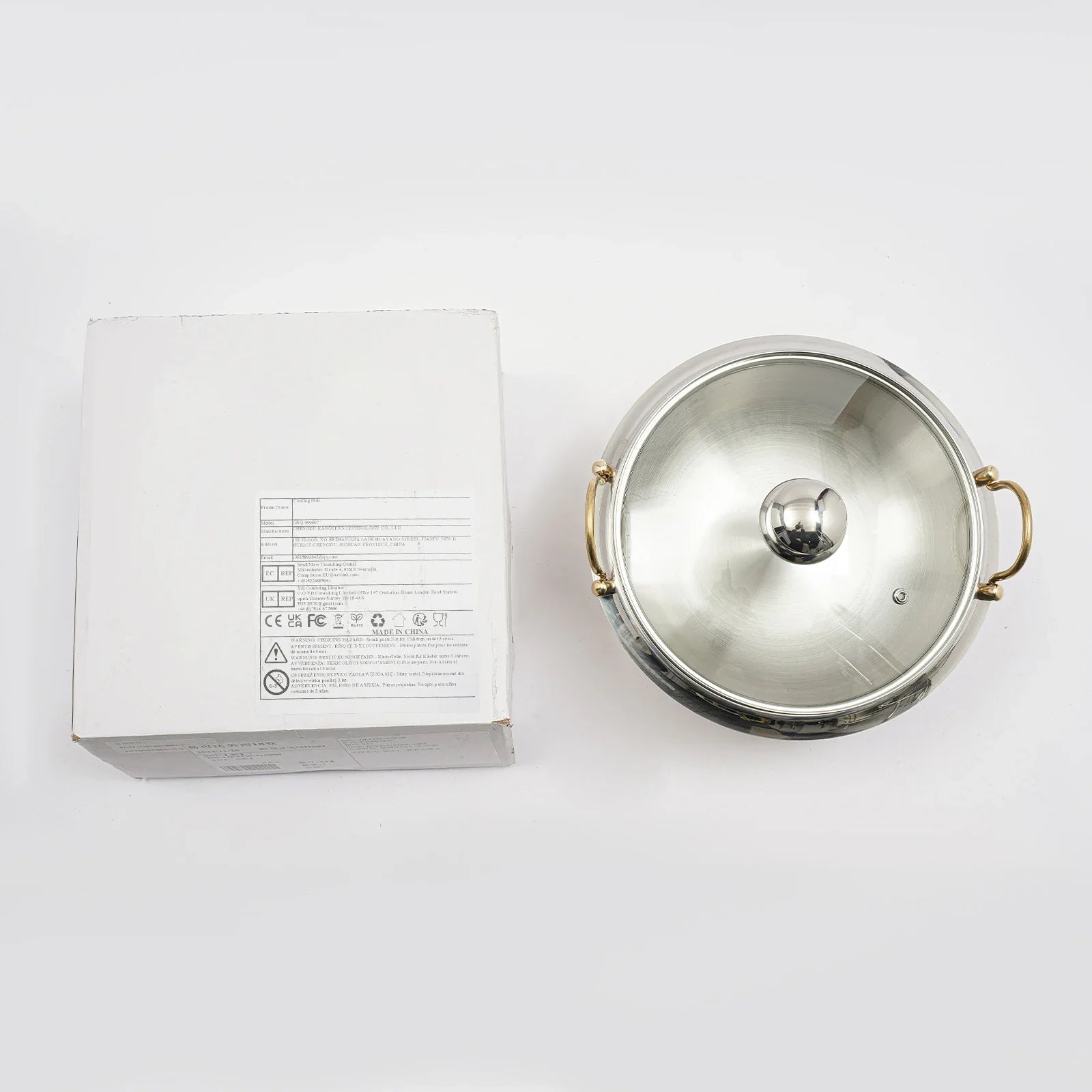 24cm/9.45in Buffet Chafing Dish, Round Chafing Dish, Chafing Dish With Lid, BBQ Tool, For Wedding, Kitchen, Party Decoration