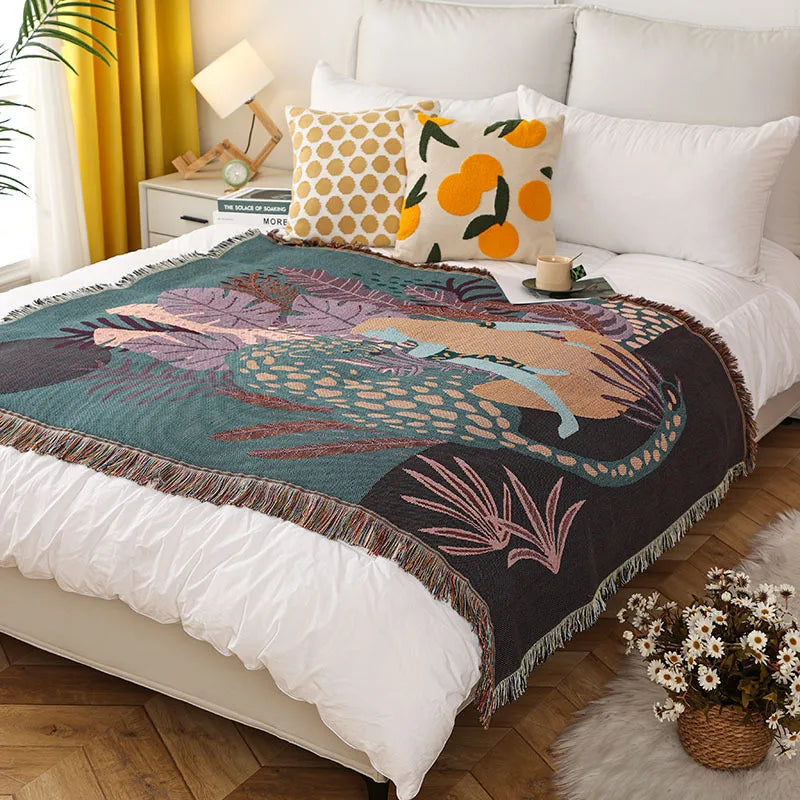 Boho Tassel Throw Blanket