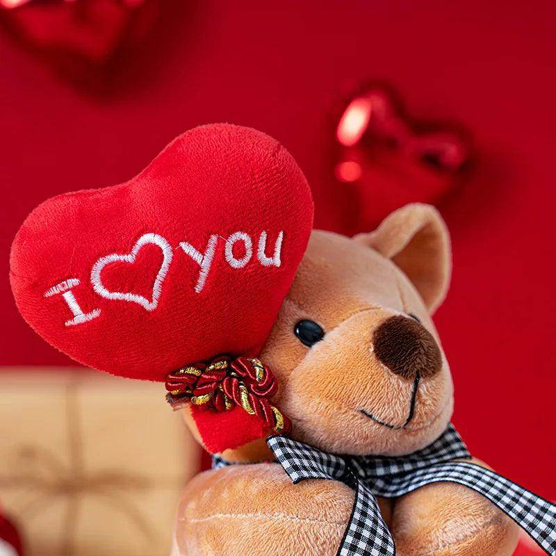 Cartoon Teddy Bear Holding Heart Plush Toy