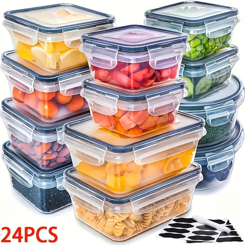 48-Piece BPA-Free Airtight Food Storage Set – 24 Containers with Lids & Labels