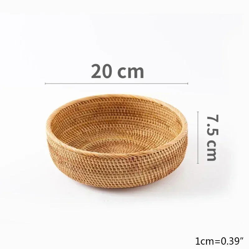 Handwoven Rectangular Rattan Wicker Basket
