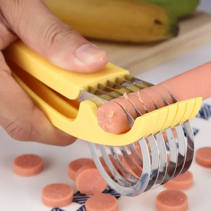 Creative Banana Slicer & Sausage Slicer – Stainless Steel Fruit Cutter