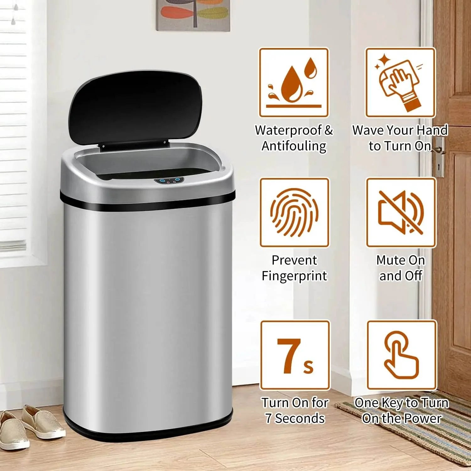 Motion Sensor Trash Can – Hands-Free, Hygienic & Stylish
