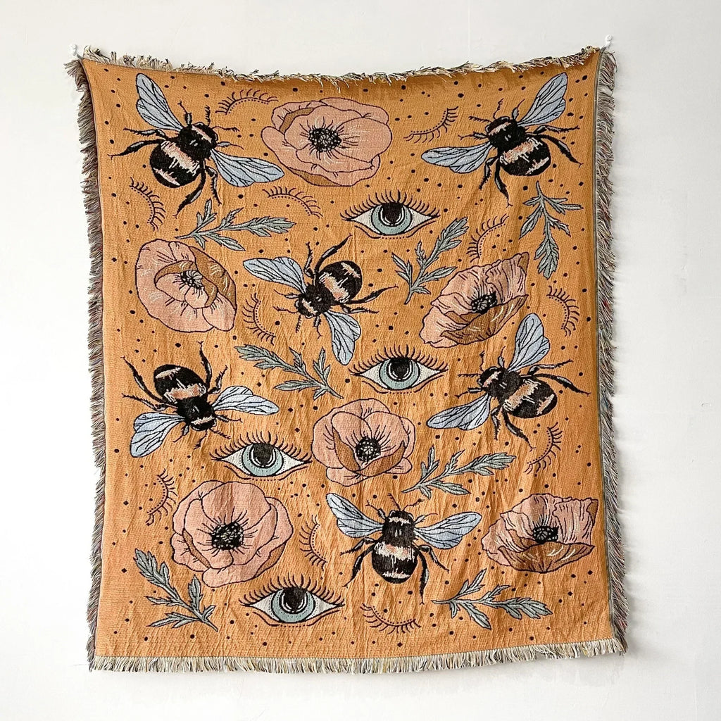 Boho Celestial & Nature-Inspired Woven Throw Blanket
