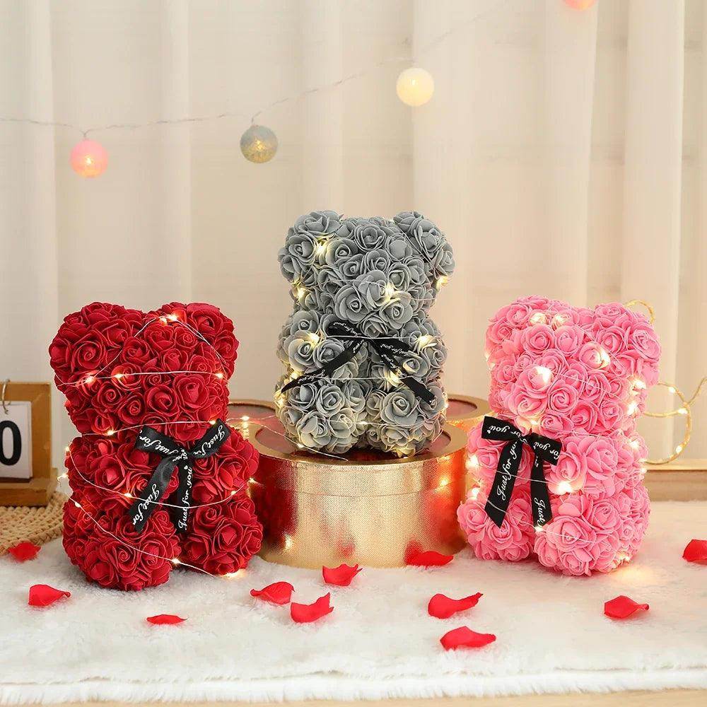 Teddy Rose Flower Bear