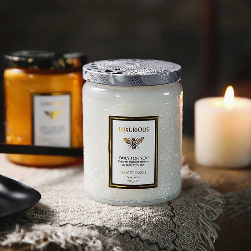 Soy Wax Scented Candle in Glass Jar