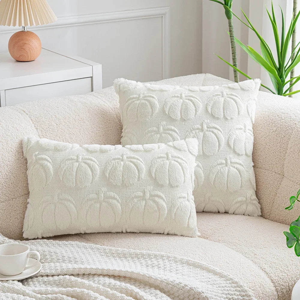 Plush Pumpkin Pillow Cover – Cozy Autumn Accent