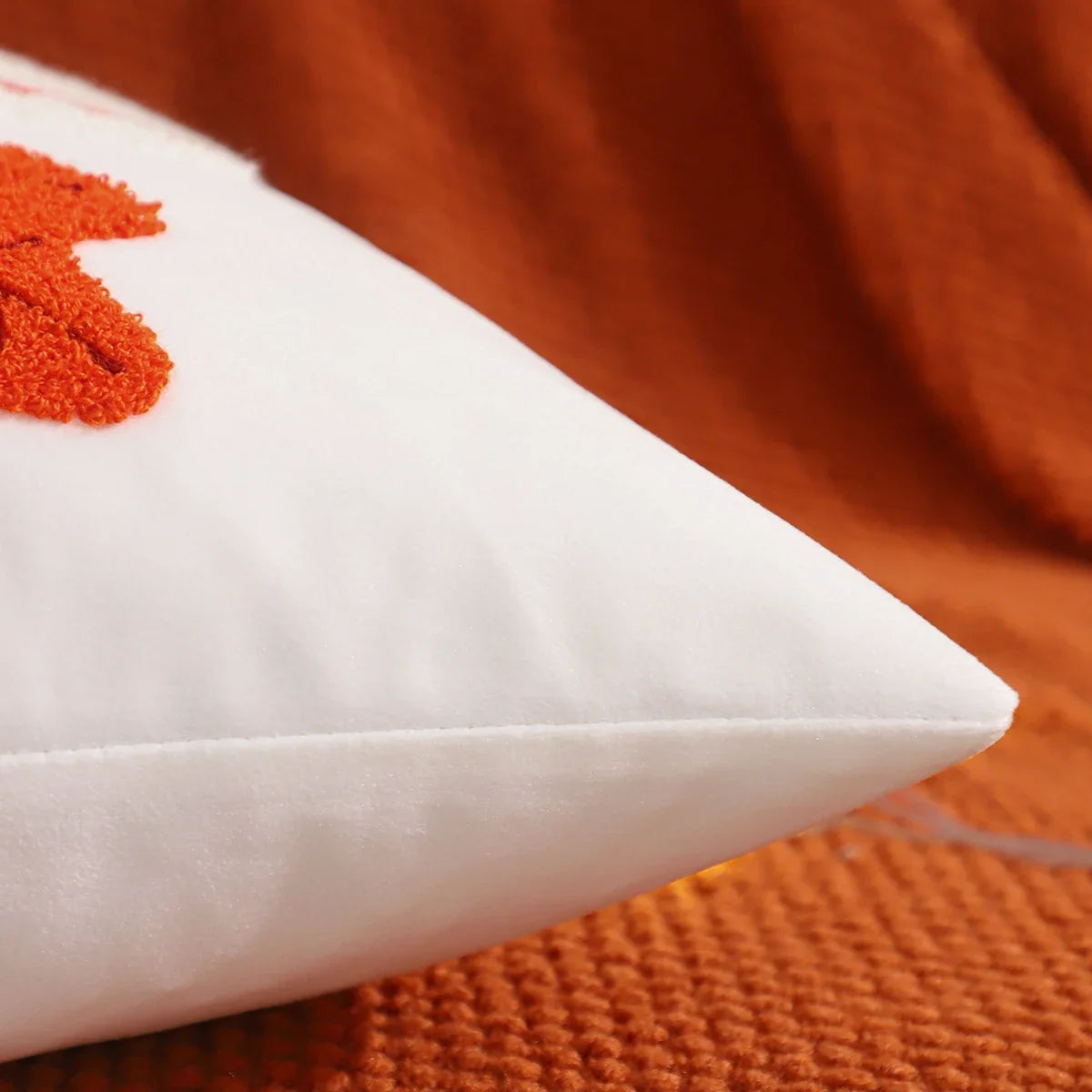 Autumn Embroidered Velvet Throw Cushion Case