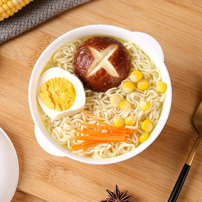 Ramen Bowl With Lid Instant Noodle Bowls With Lid Microwave Bowl Not Easy To Burn Binaural Handle Heating Convenience For