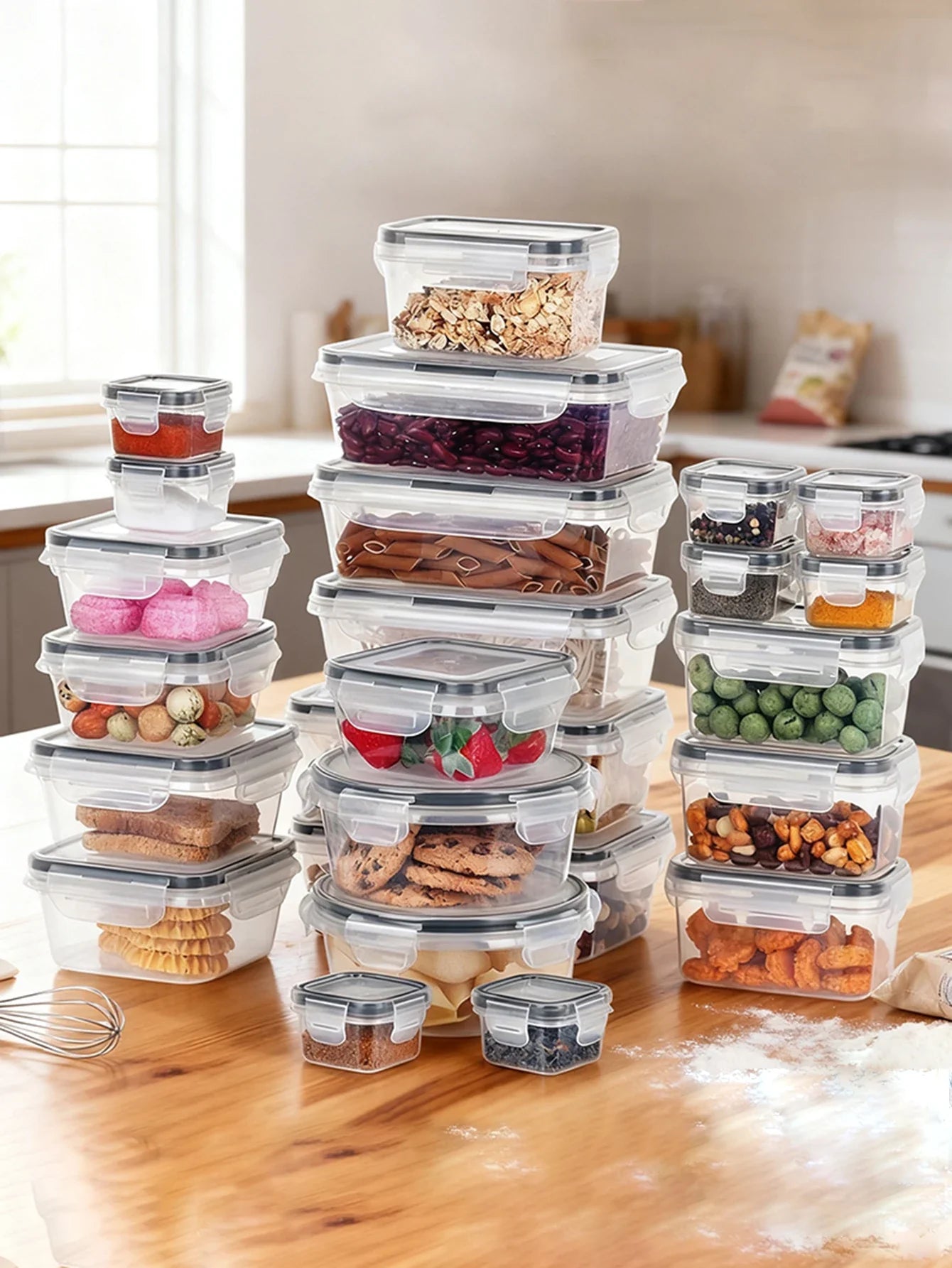 24-Piece Refrigerator Food Storage Jar Set – Airtight, Microwaveable & Transparent