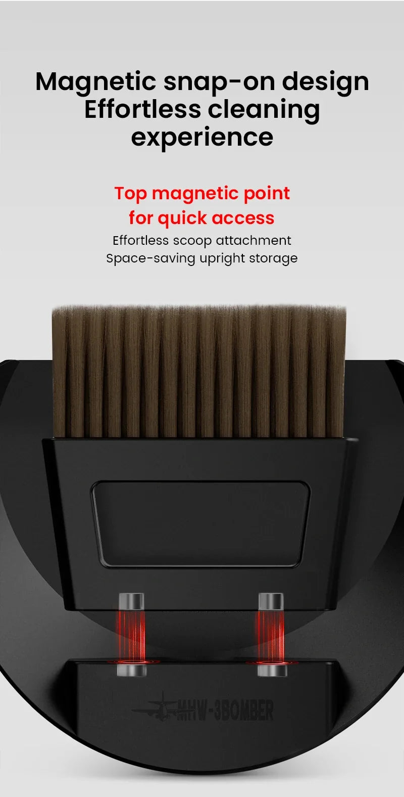 MHW-3BOMBER Coffee Bar Brush Magnetic Storage Dustpan & Brush Set Portable Cleaning Brush with Handle Kitchen Bar Cleaning Tools
