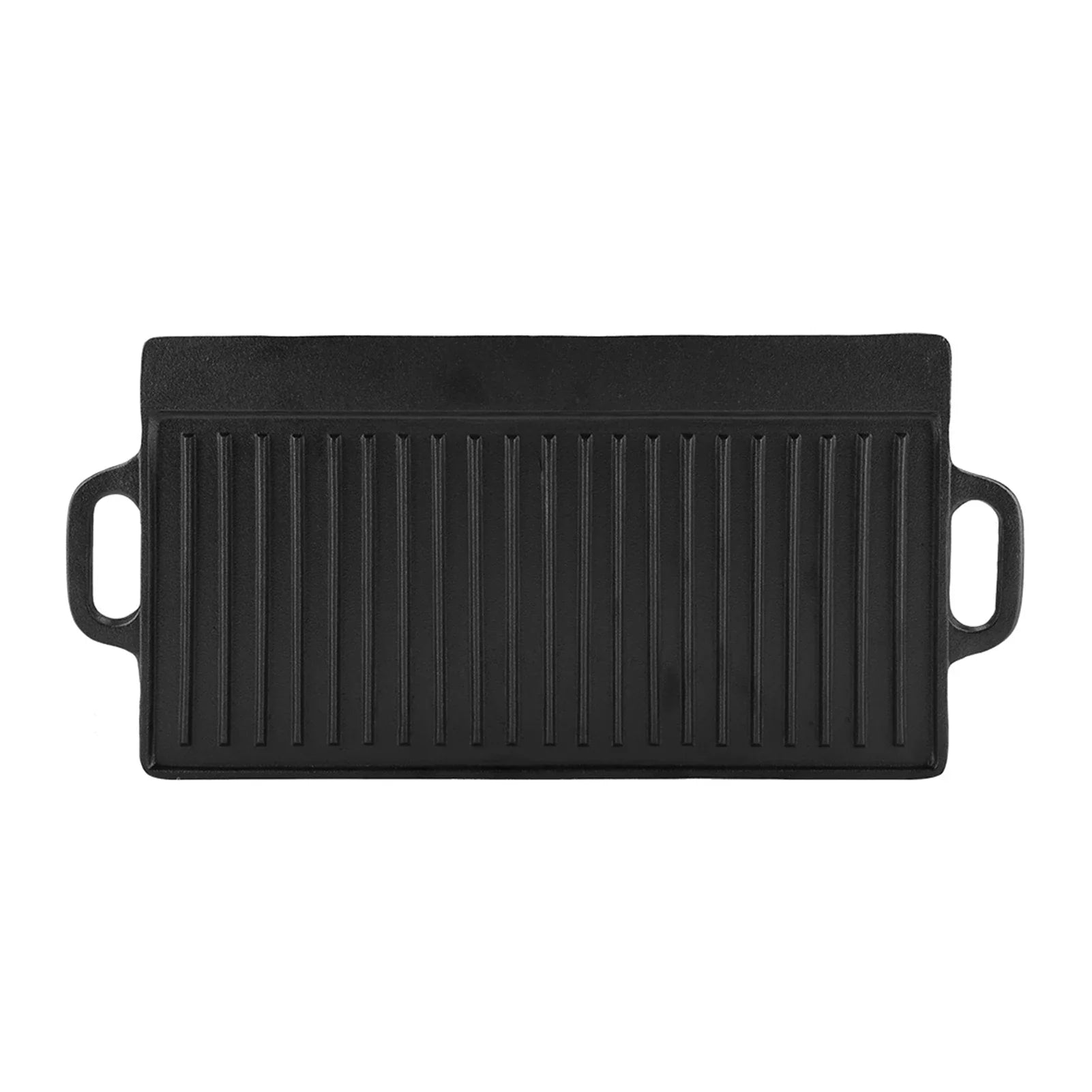Non-Stick Cast Iron Grill Griddle Pan Ridged and Flat Double Sided Baking Cooking Tray Bakeware Grill Pan Cast Iron Grill Pan