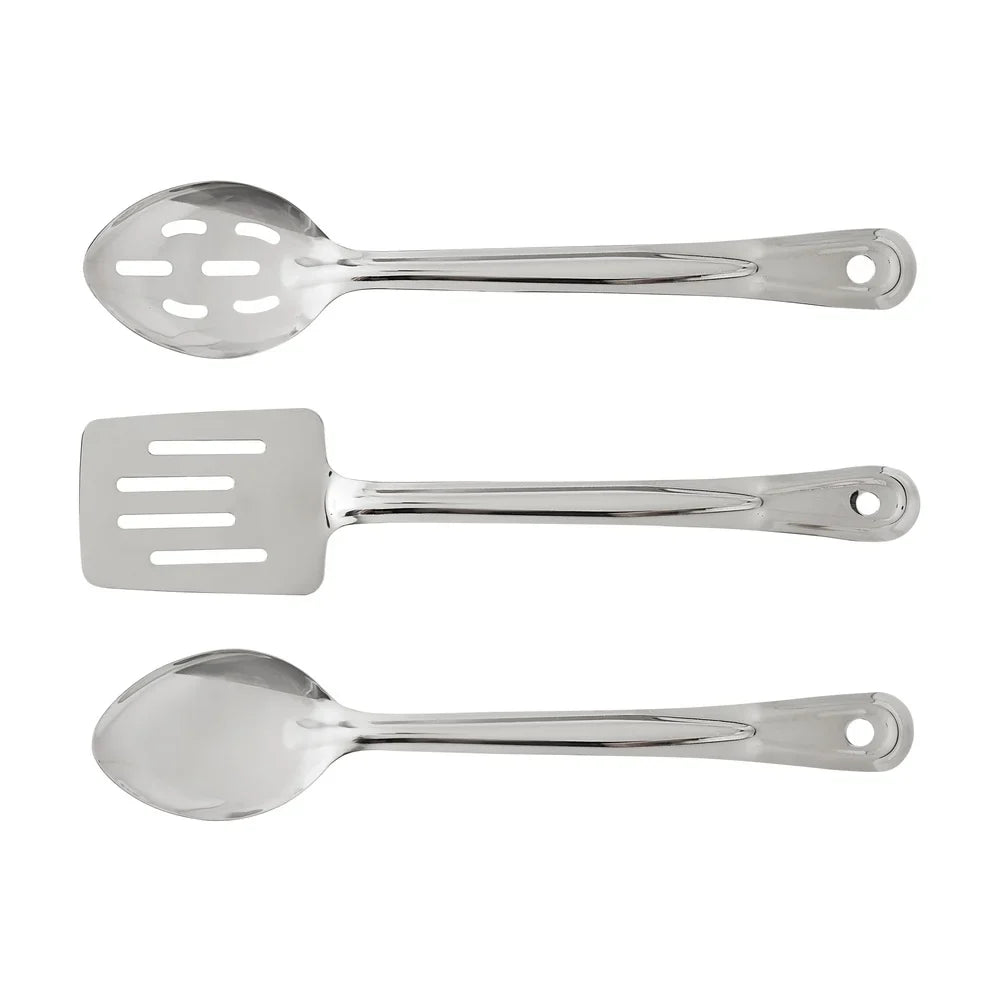 Stainless Steel 10Pc Cookware Set Induction Compatible Durable Cookware with Glass Lids Serving Utensils Family Meals