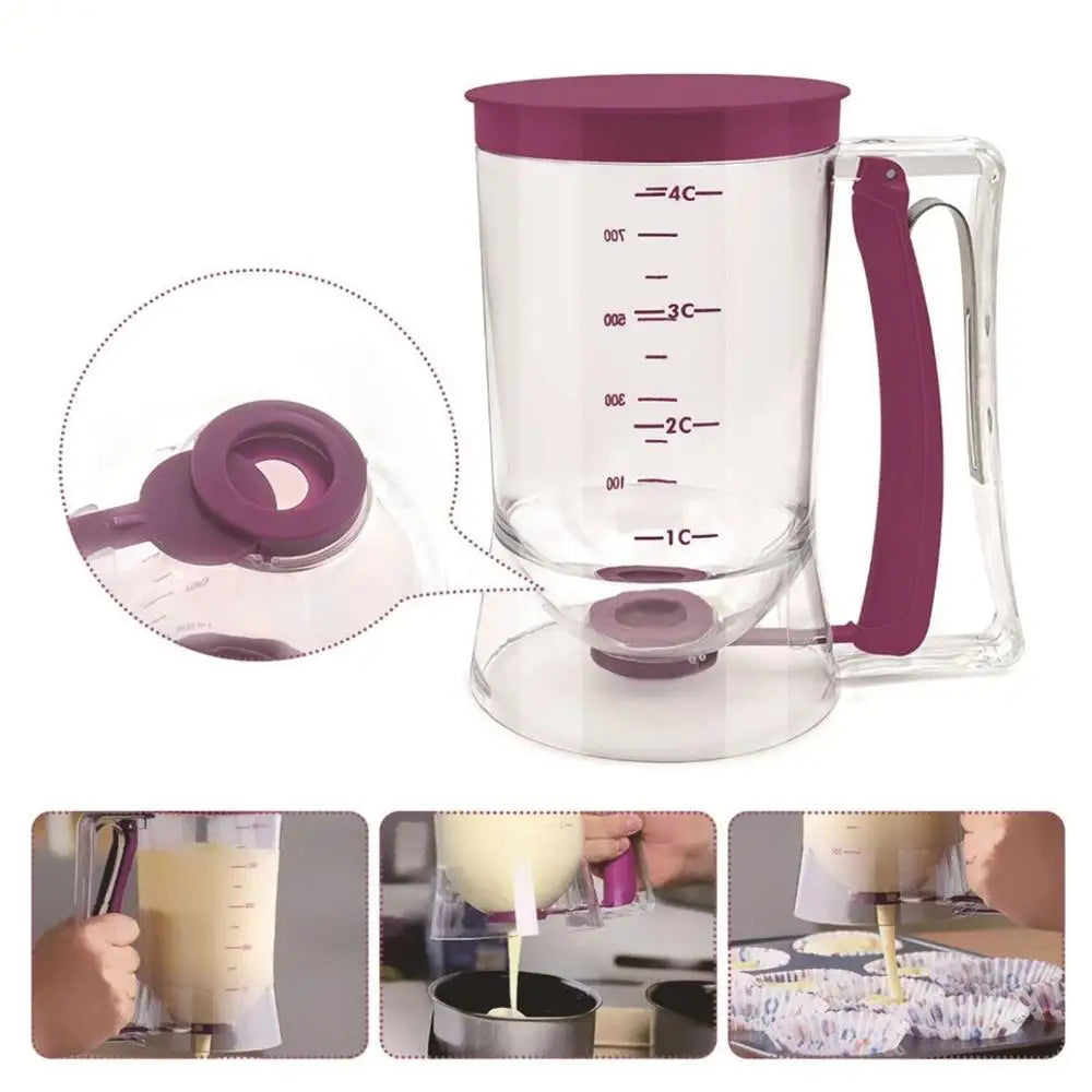 Hand-Held Batter Dispenser Pancake Batter Dispenser Batter Separator Bakeware For Cupcakes Waffles Pancakes Baking Supplies