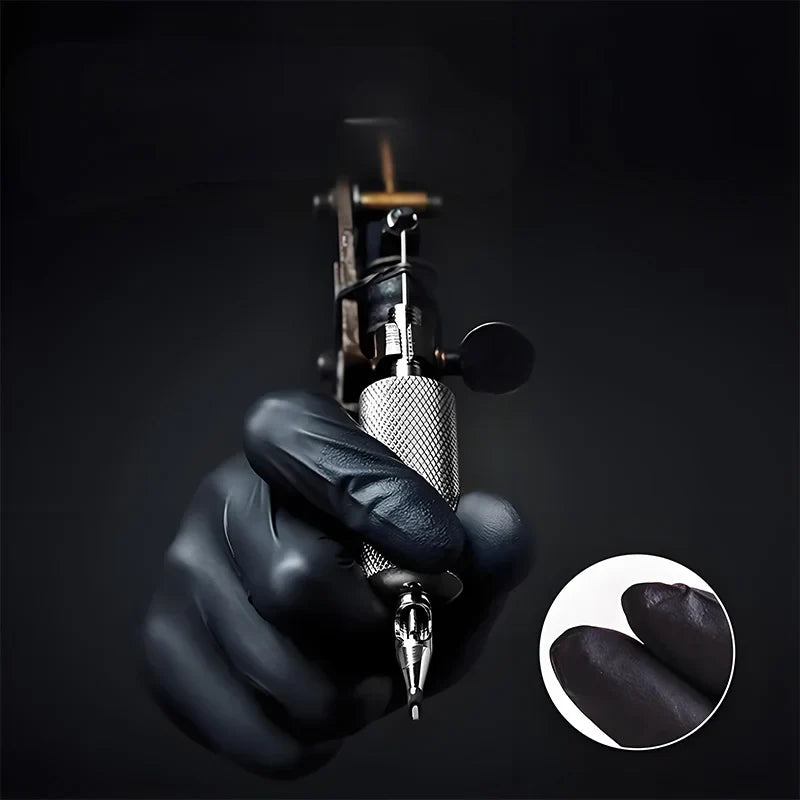 100PCS,Disposable Nitrile Black Gloves - Tear-Resistant, Durable, Ideal for Cooking, Food Handling & Dough Kneading