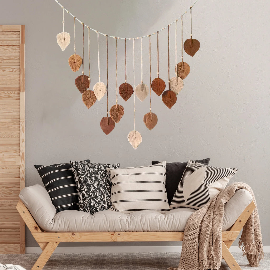 Macrame Hanging Leaf Wall Art