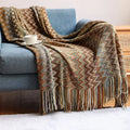 Boho Woven Zigzag Throw Blanket