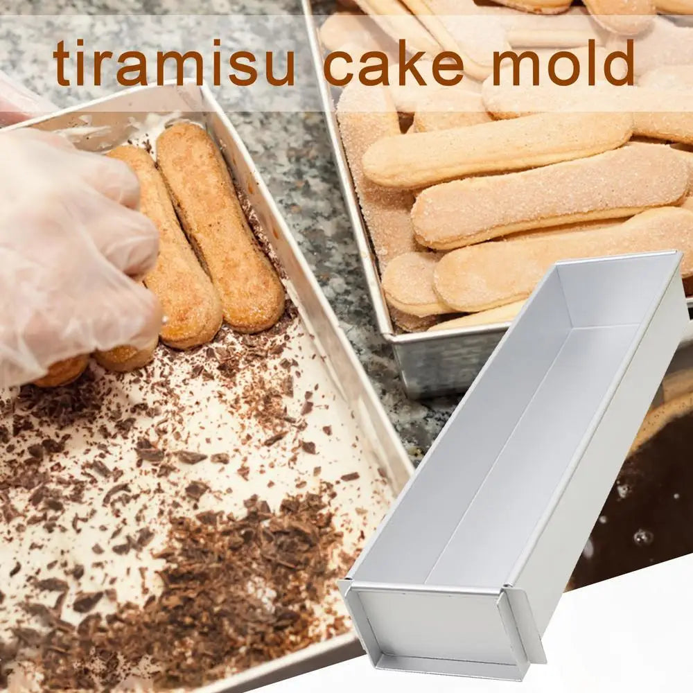 Aluminum Alloy Rectangle Tiramisu Cake Mold – Professional Baking Pan for Desserts, Layered Cakes, Pastries & Kitchen Use