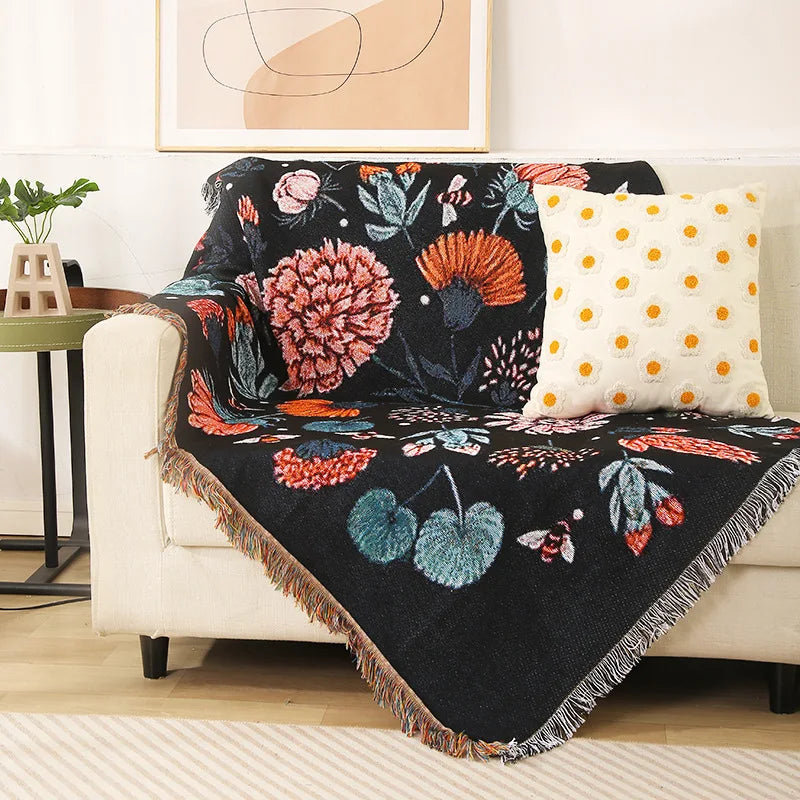 Boho Tassel Throw Blanket