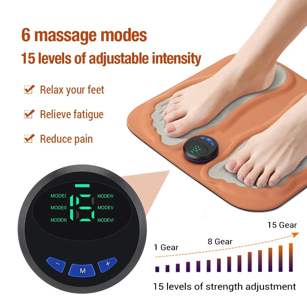 🦶 3D Foot Massage Mat – USB Rechargeable Electric Leg Massager