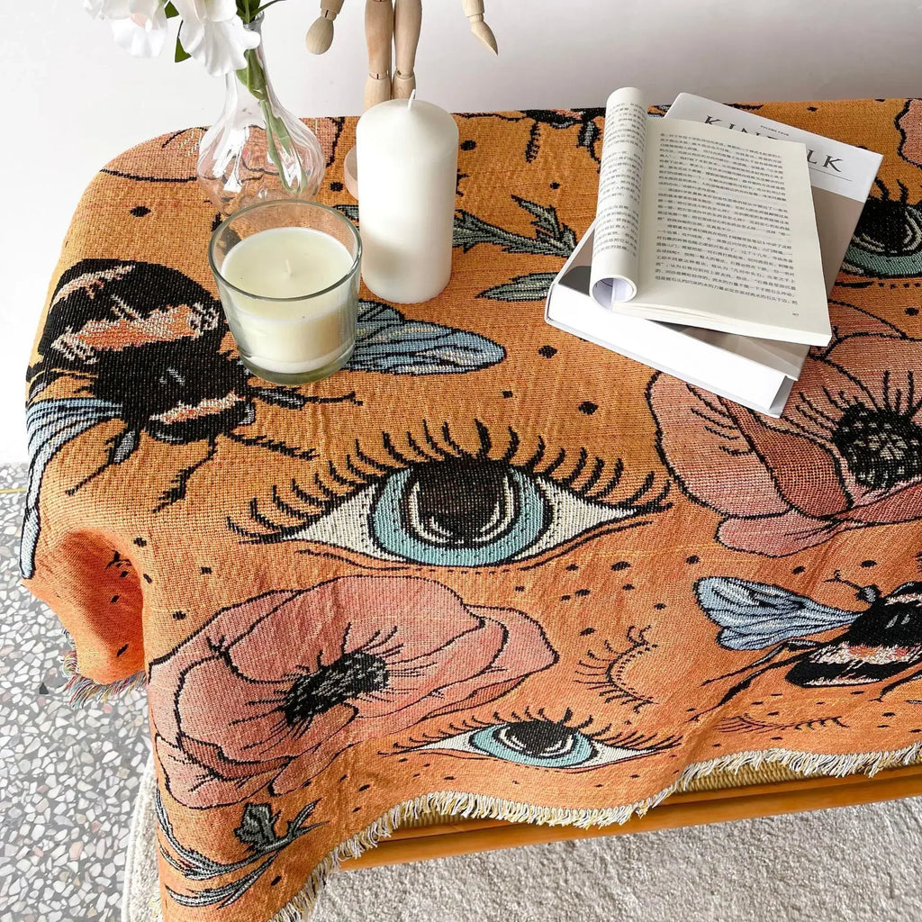 Boho Celestial & Nature-Inspired Woven Throw Blanket