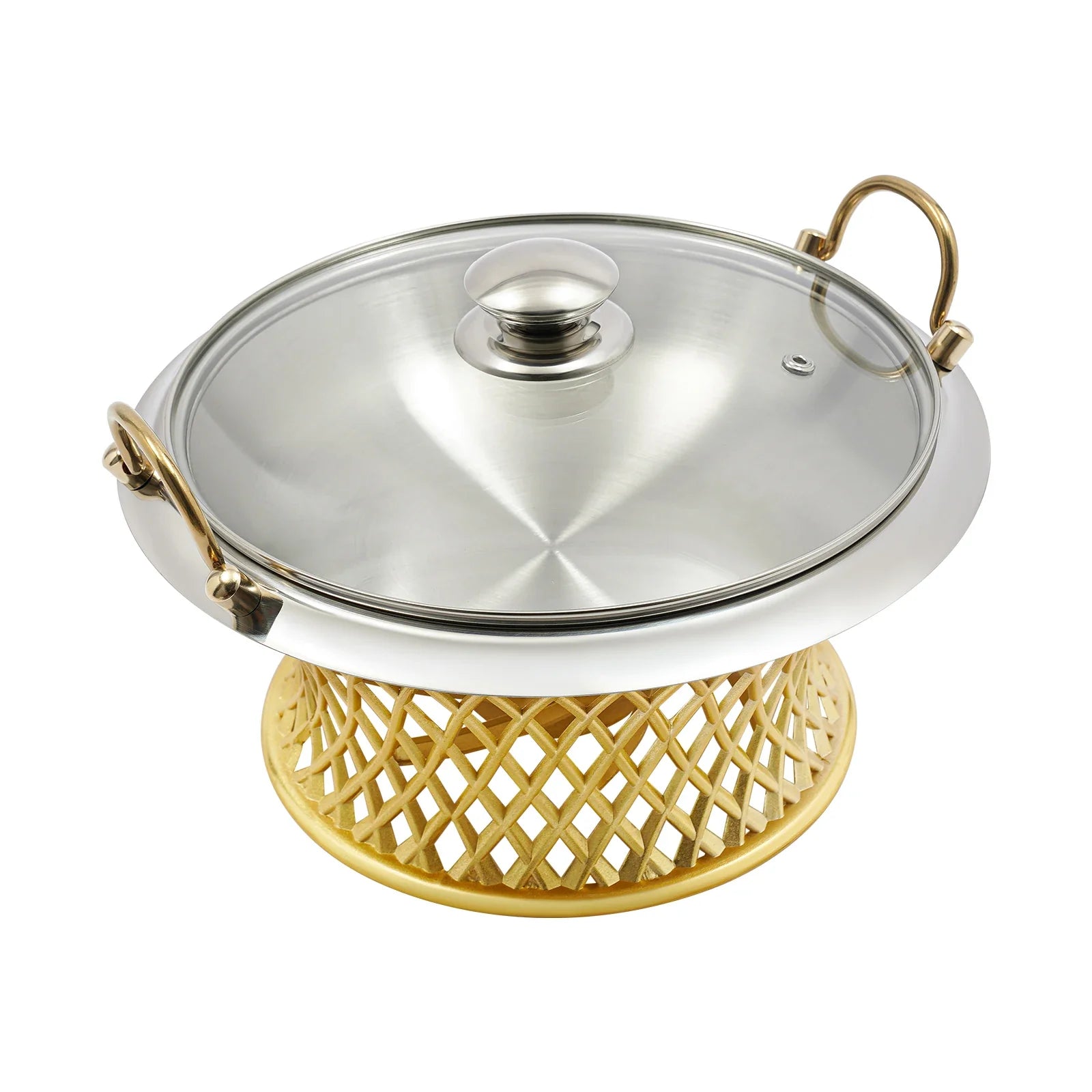 24cm/9.45in Buffet Chafing Dish, Round Chafing Dish, Chafing Dish With Lid, BBQ Tool, For Wedding, Kitchen, Party Decoration