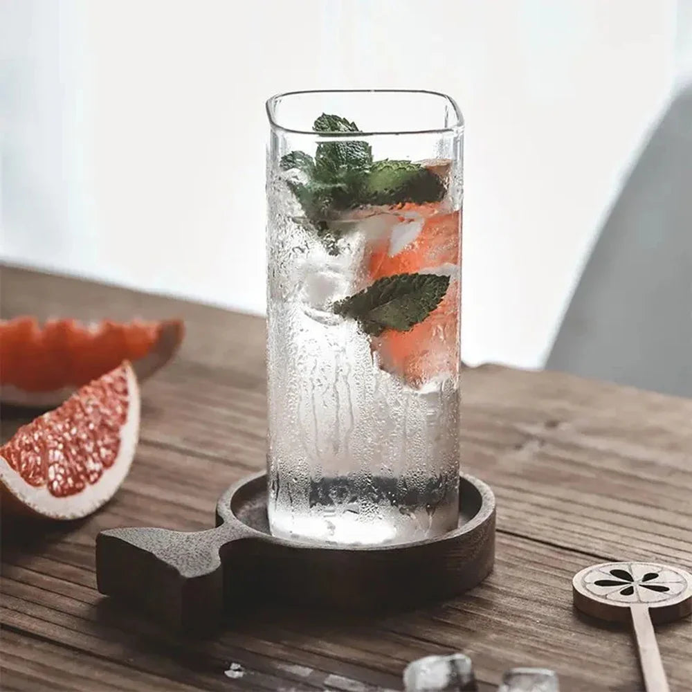 2-Piece Square Glass Cup Set with Lid & Straw – Hot & Cold Drinkware