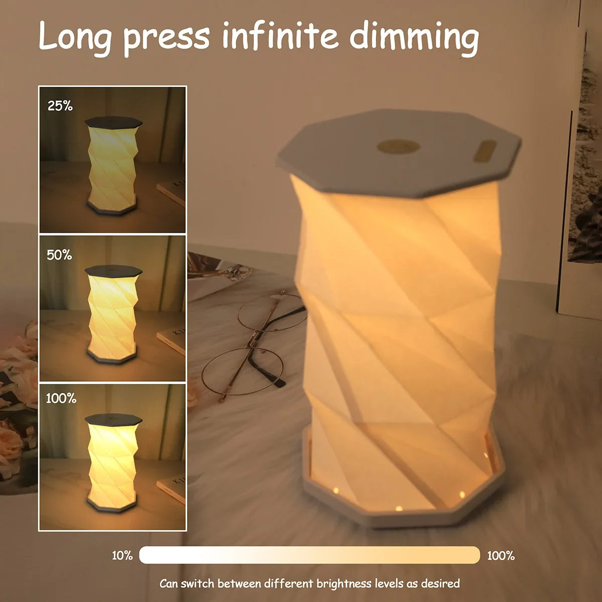 Rotating LED Book Light – Foldable Night Lamp for Bedroom Decor