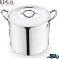 12 Quart Stainless Steel Stock Pot Heavy Duty Cooking Pot with Stay Cool Handles Soup Stew and Stock Preparation