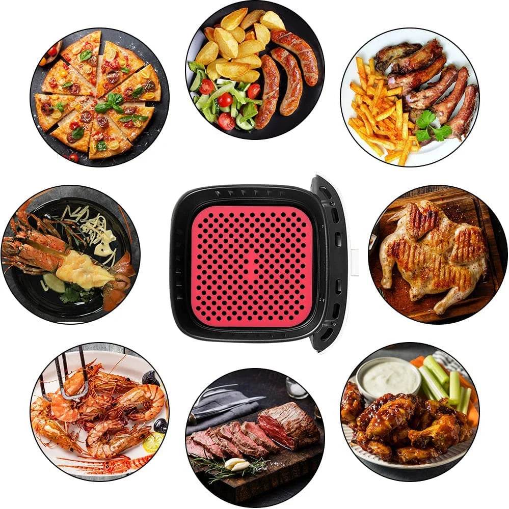 Square Reusable Air Fryer Liners – Non-Stick, Heat-Resistant & Eco-Friendly