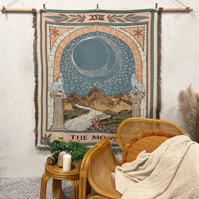Boho Woven Tarot Throw Blanket