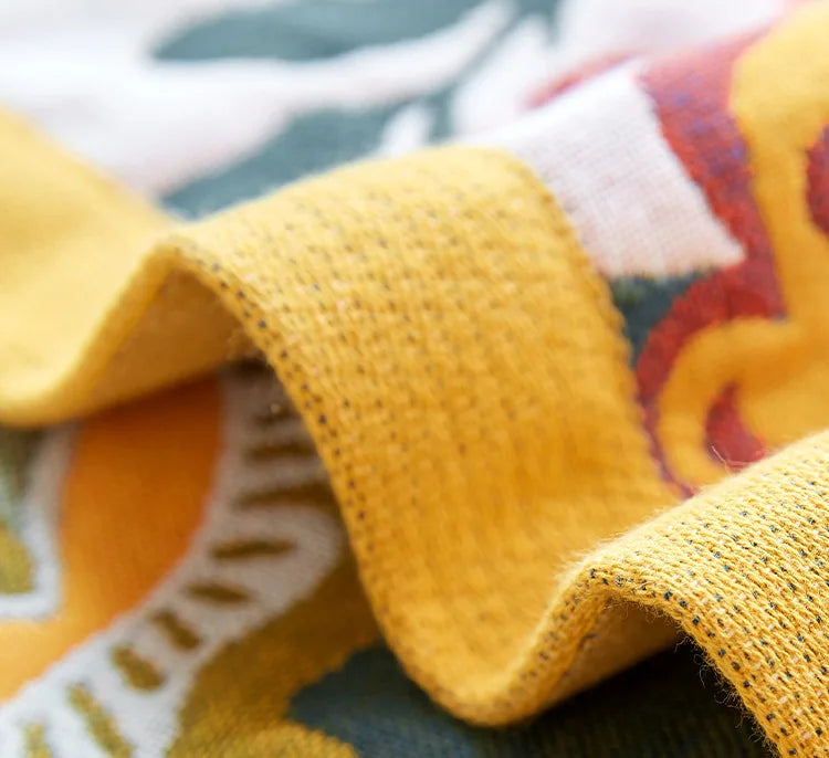 Cotton Gauze Floral Bath Towel