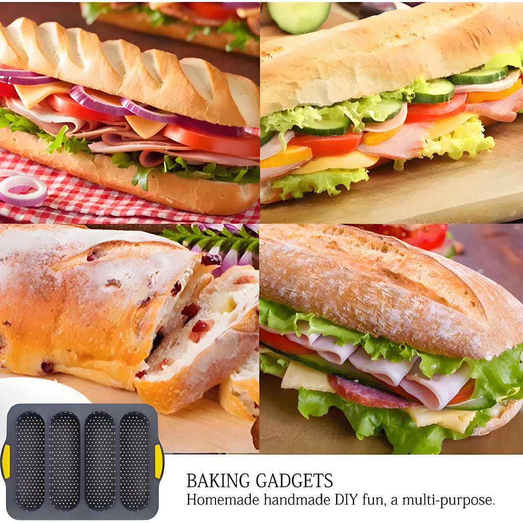 Large Silicone Baking Mold Non-Stick Baguette Bake Tray Kitchen Bakeware Accessories Grade Food Mould Oven Tool for Restaurant B
