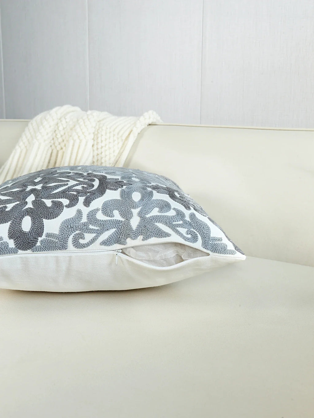 Geometric Embroidery Decorative Cushion Cover