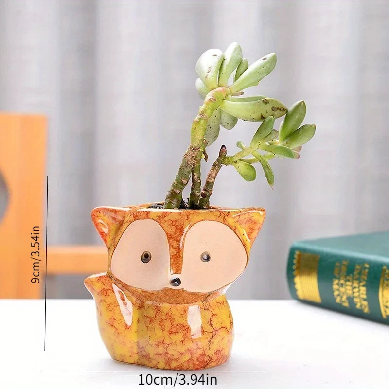 Ceramic Fox Succulent Planter