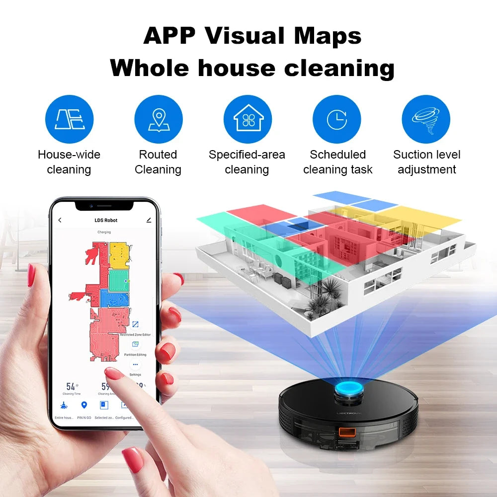 Smart Robot Vacuum Cleaner with Laser Navigation
