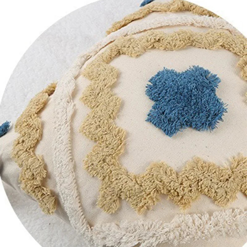 Hand-Embroidered Boho Tufted Decorative Pillowcase