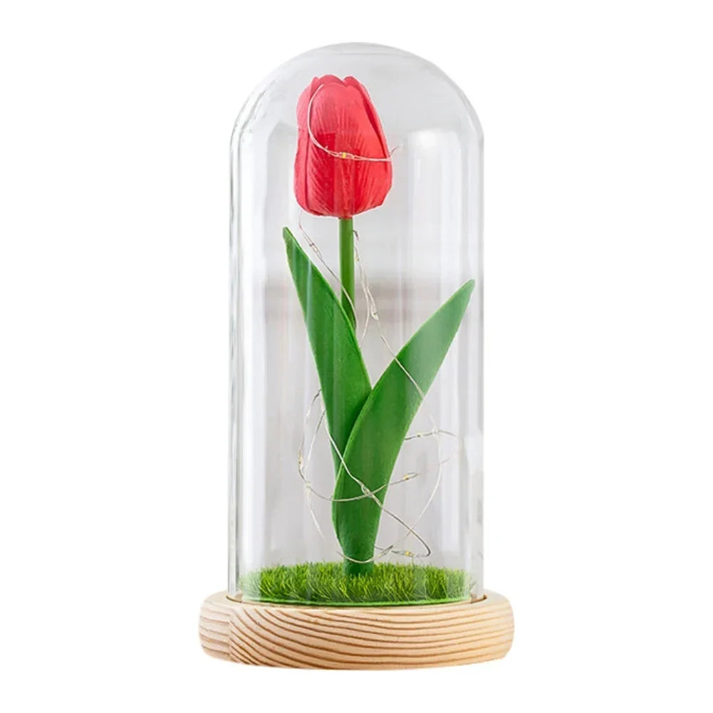LED Glass Rose Tulip Ornament