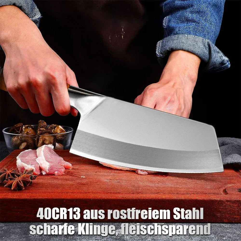 MDHAND Meat Cleaver Knife Forged Stainless Steel Professional Chinese Chef Knife Meat Vegetable Chopping Kitchen Knives