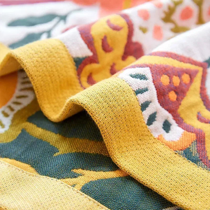 Cotton Gauze Floral Bath Towel