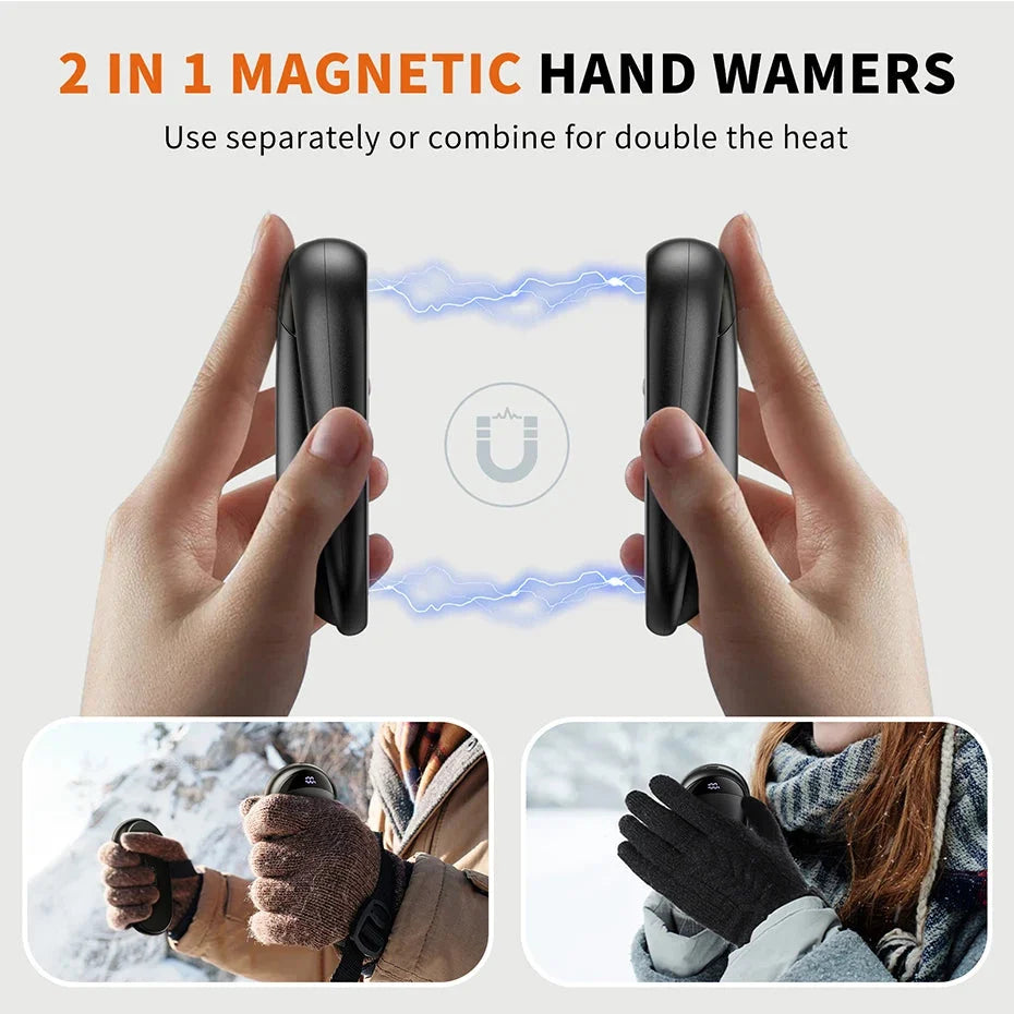 🔥 Rechargeable Hand Warmers 2-Pack – Magnetic Electric Pocket Heater
